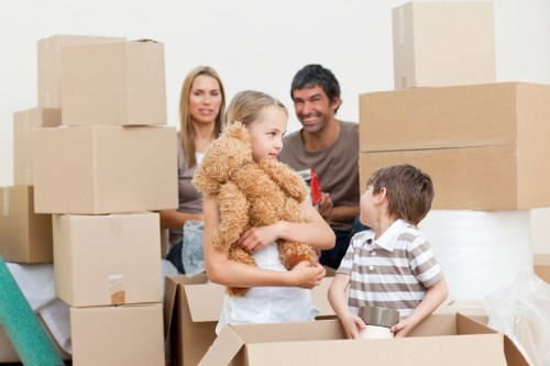 Packed boxes and household items prepared for small removals