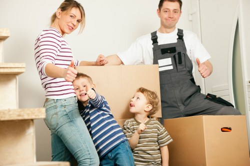 Business items being prepared for office storage in North London